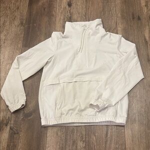 Lululemon Seek Vistas 1/2 zip pullover seersucker light cream color sz 4